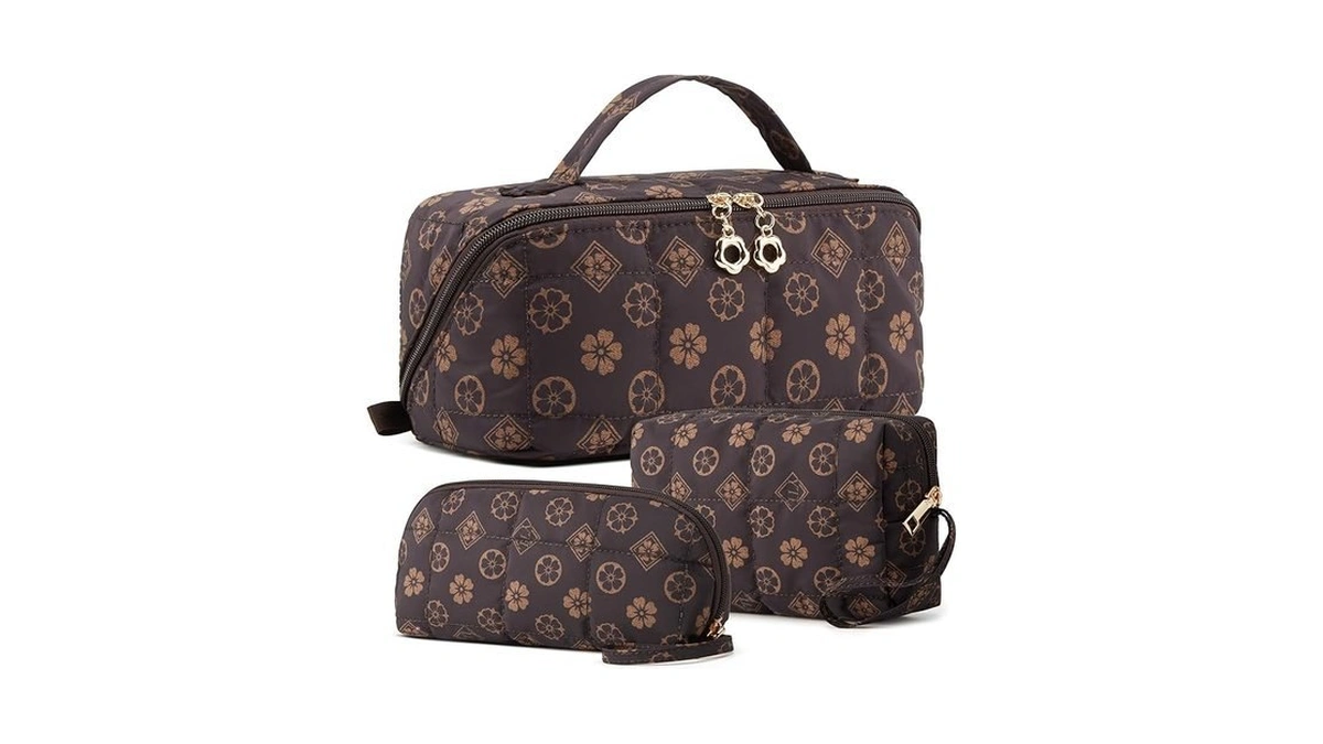 Ytl Travel Makeup Bag, Puffer Cosmetic Bag For Women, Waterproof