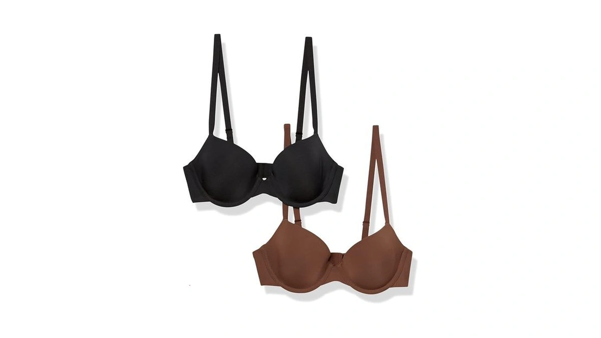 Amazon Essentials Women's Padded Underwire Demi Bra, Ultra-soft Microfiber, Pack