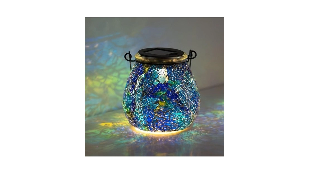Stargarden Mosaic Solar Lantern ,outdoor Hanging Waterproof Mosaic Light Solar