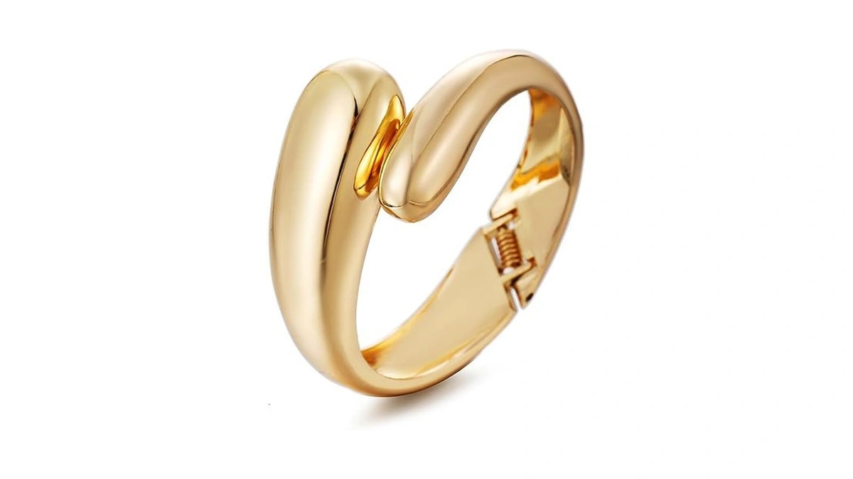 Greichfan Golden Chunky Waterdrop Bangle Bracelets Minimalist Bracelets Bangle For