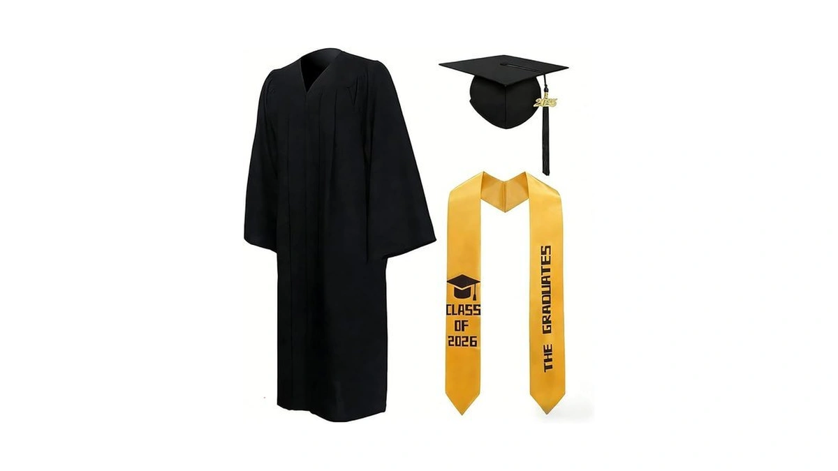 Agcoah Unisex Matte Graduation Cap And Printed Gown 2026 Set