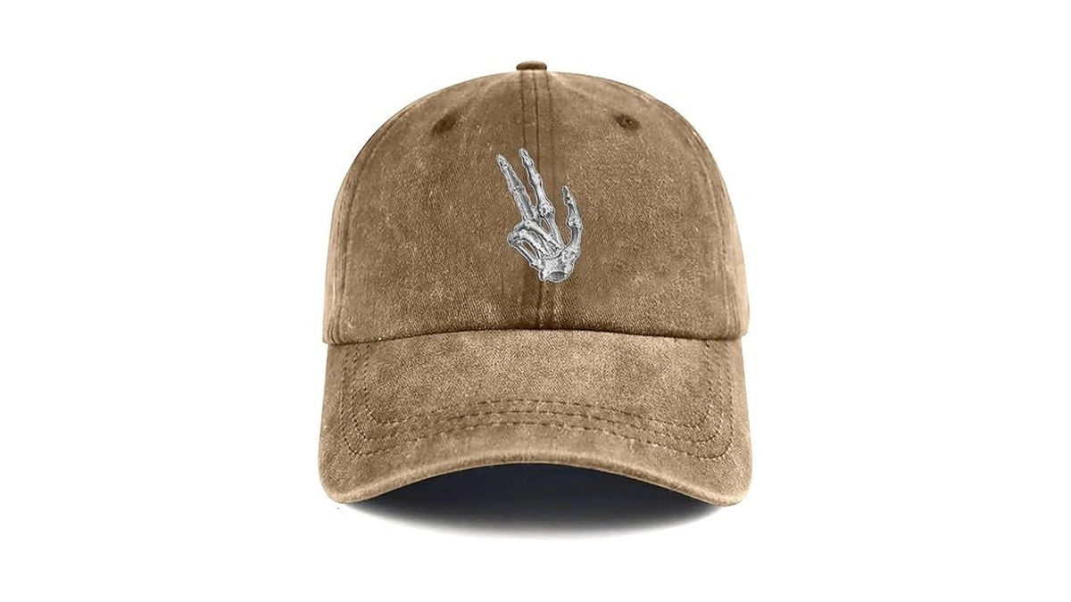 Halloween Hat Skeleton Hands Baseball Cap Funny Adjustable Cotton Washed