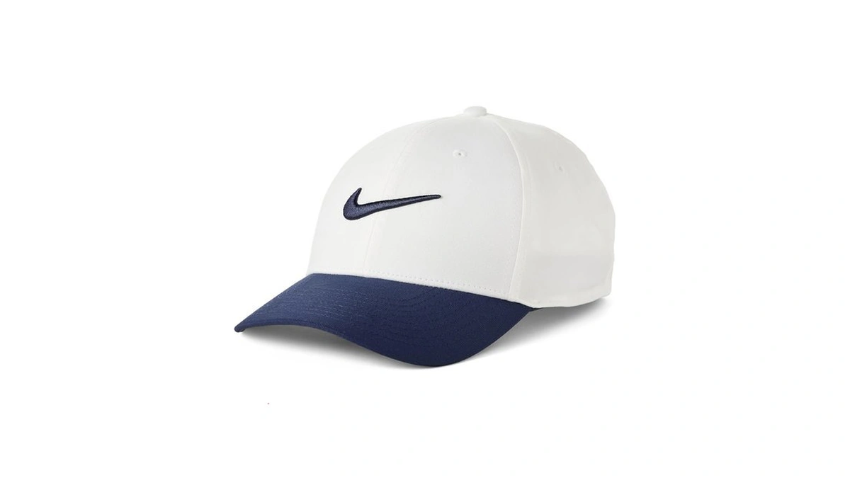 Nike Dri-fit Club Structured Swoosh Cap, Sail/college Navy/college Navy, 1size
