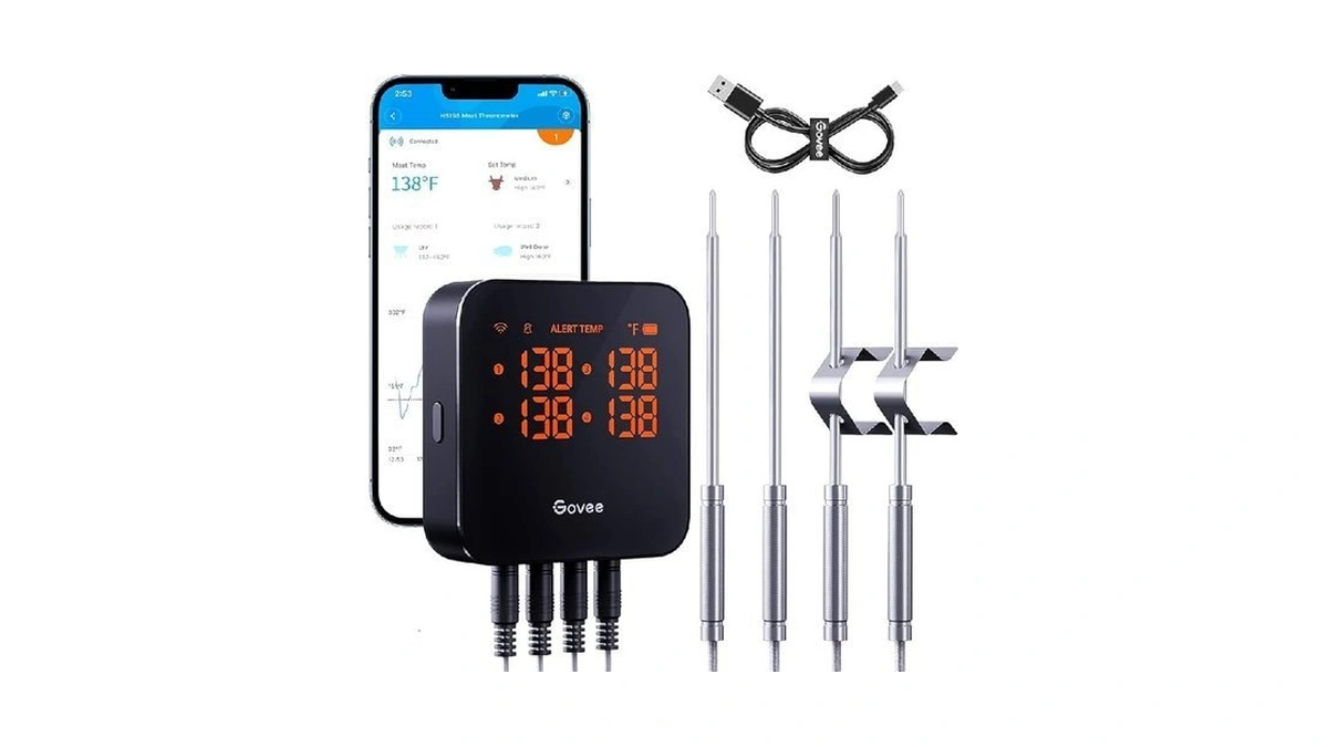 Govee Wifi Meat Thermometer With 4 Probe, Smart Wireless Meat