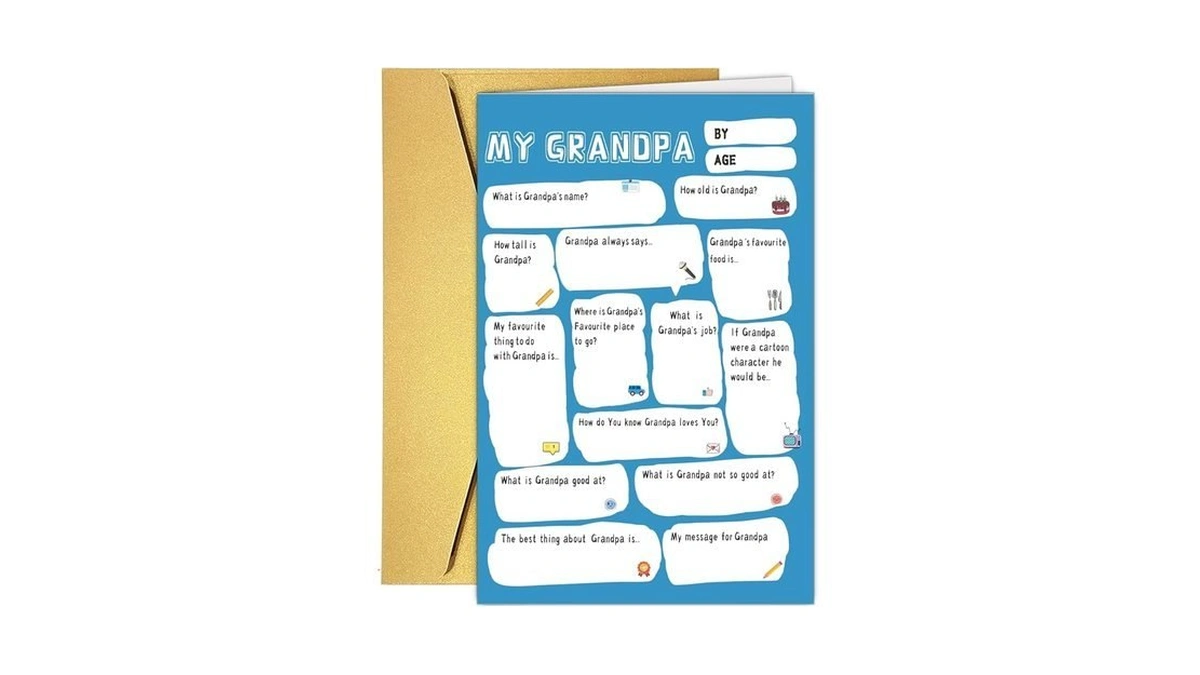 Bhiosng Cute Grandpa Father's Day Card For Him, Fathers Day