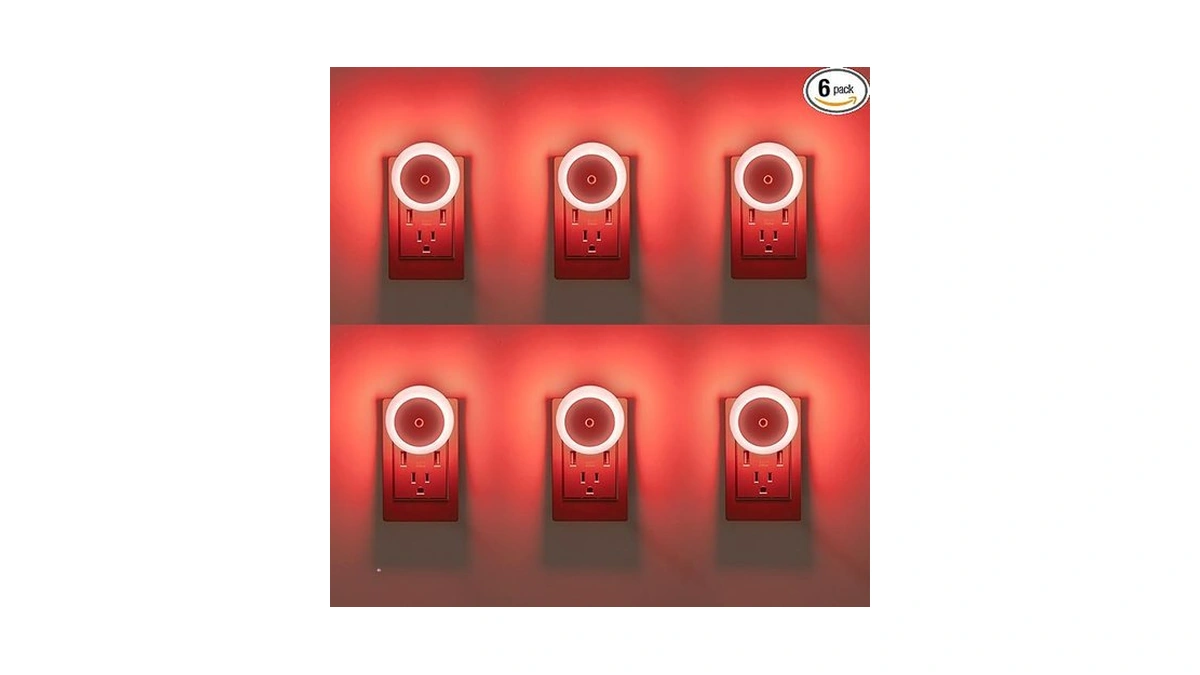 Kinur 6 Pack Red Led Plug Into Wall With Dusk