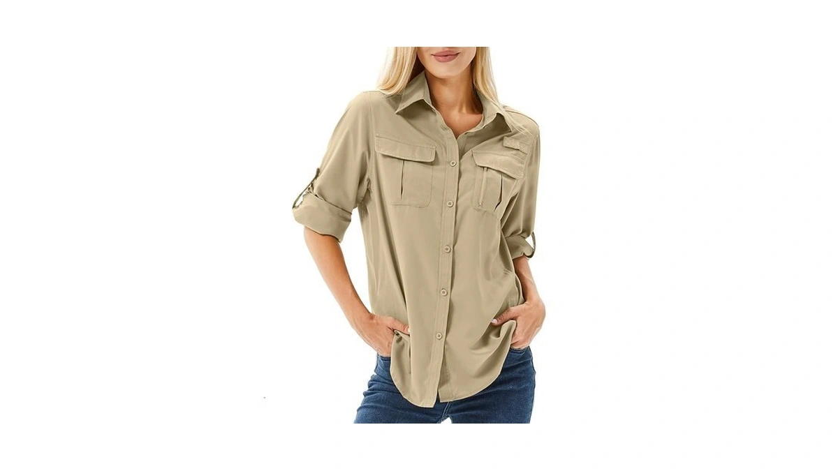 Toumett Women's Upf 50 Long Sleeve Uv Sun Protection Safari