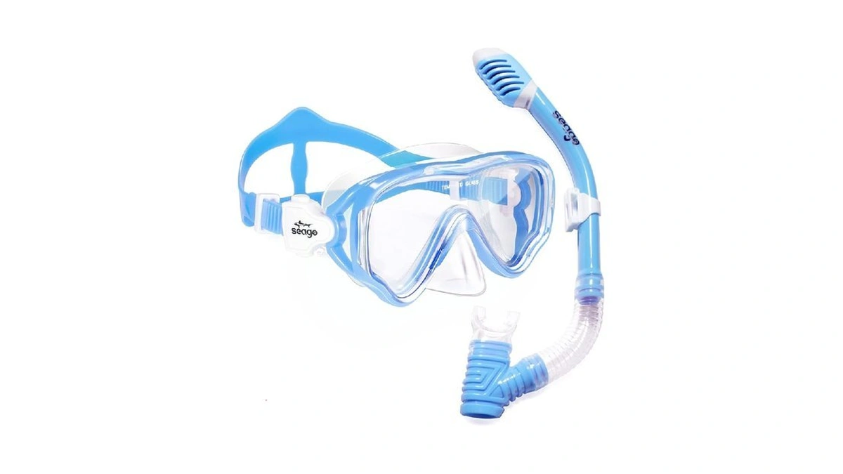 Seago Kids Snorkel Set Dry Top Snorkel Mask Snorkeling Gear