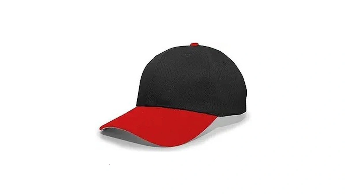 Pacific Headwear Coolportβ’ Mesh Hook-and-loop Adjustable Cap, Black/red, Os