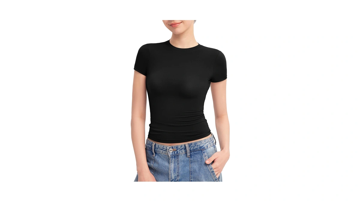 Pumiey T Shirts For Women Crew Neck Short Sleeve Basic