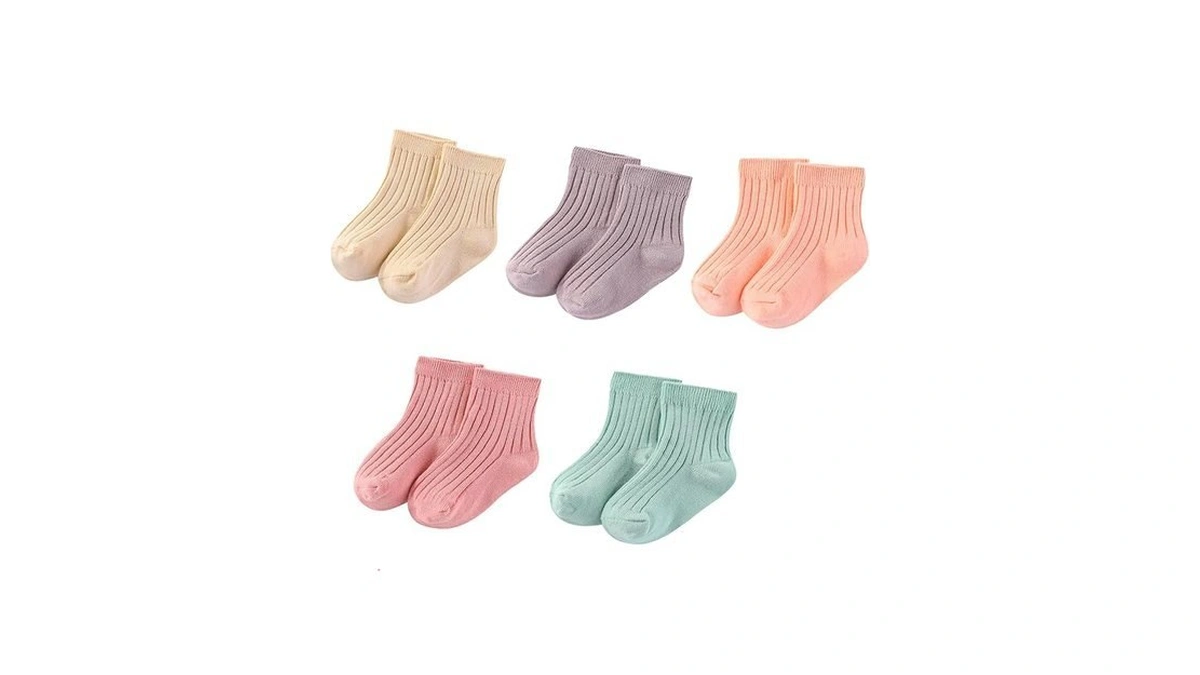 Mamimaka Unisex Baby Toddler Socks 5 Pack Breathable Soft Cotton
