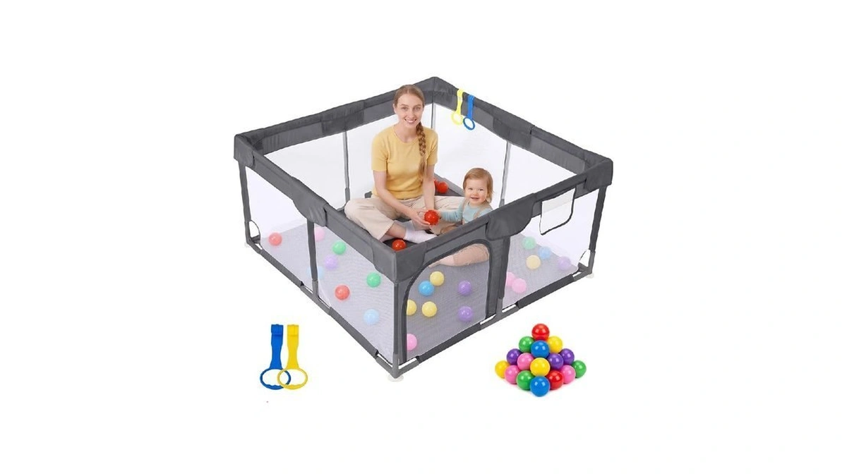 Dripex Baby Playpen, 47"x47" Small Playpen For Babies, Enhanced Safety