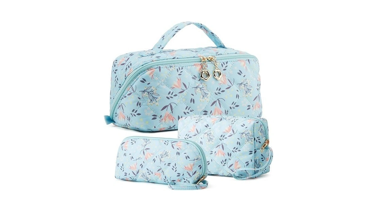 Ytl Travel Makeup Bag, Puffer Cosmetic Bag For Women, Waterproof