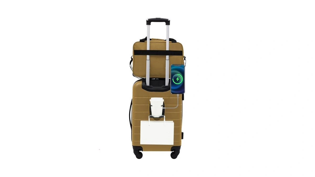 Wrangler Smart Spinner Hardside Luggage, 2 Piece Set, Wood Thrush