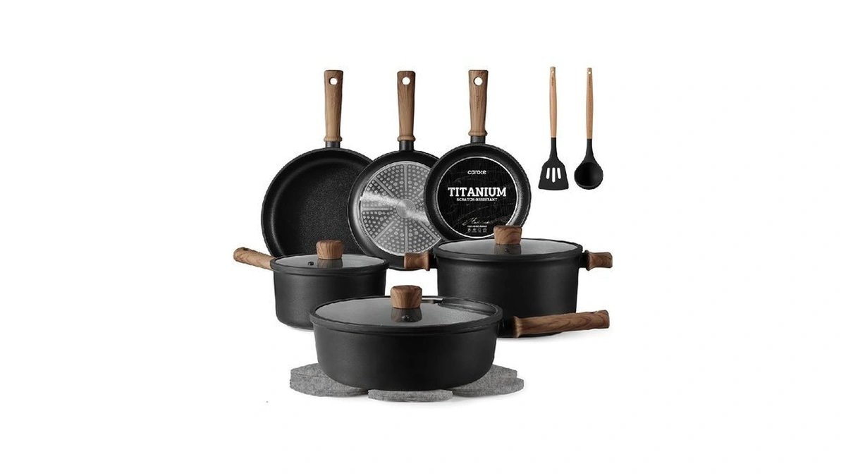 Carote Nonstick Pots And Pans, Induction Titanium Cookware Set 16pcs
