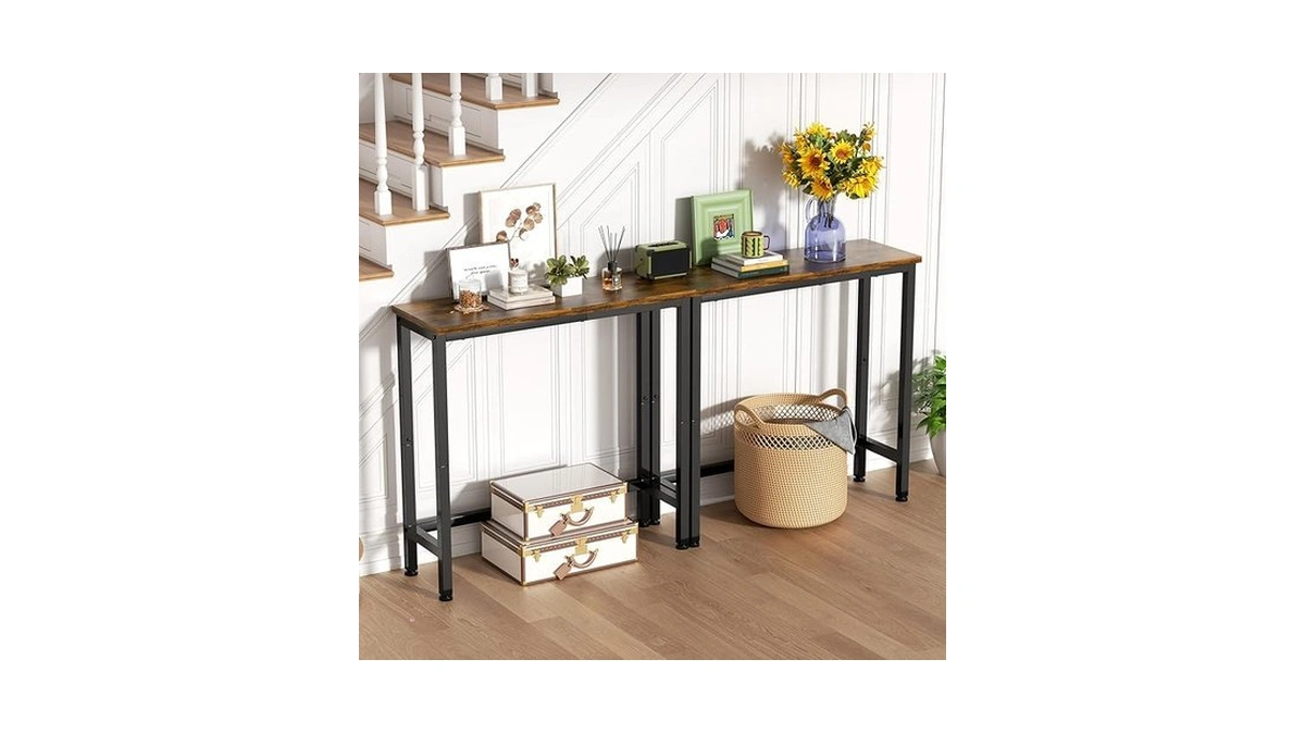 Grleaf 2 Pack Narrow Console Table, 29.5" Small Entryway Table,