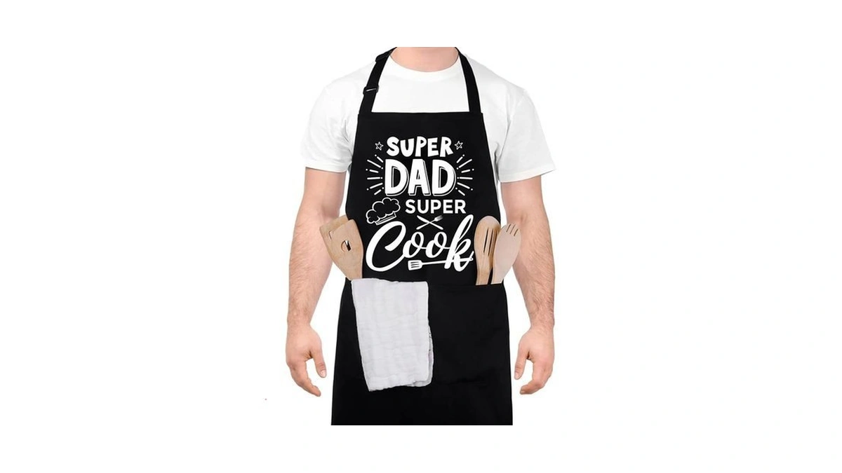 Xlsxexcl Funny Apron For Men, Super Dad Super Cook, Dad