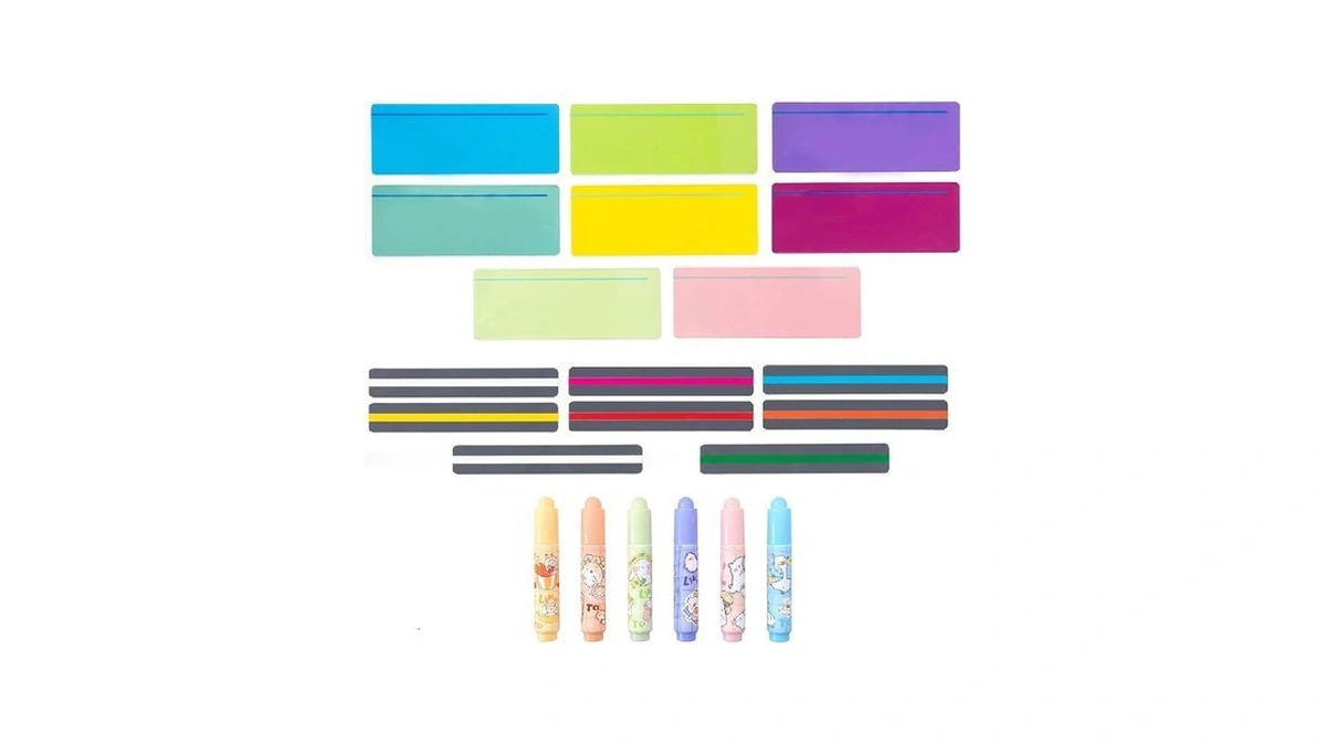 Koogel 22 Piece Guided Reading Strips Kit, 16 Colored Overlays