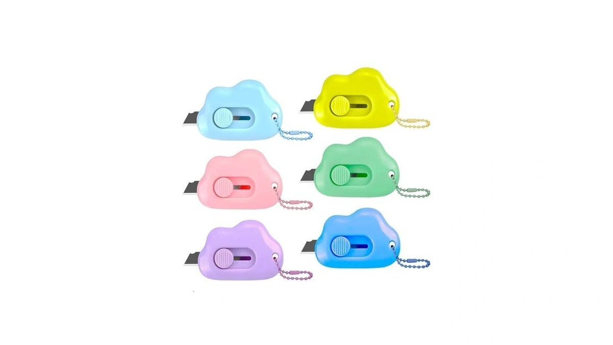 Muclip Cloud Shaped Retractable Box Cutter Set - 6 Pack