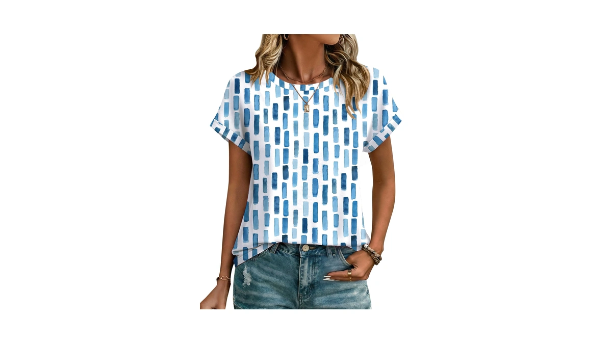 Zeagoo Womens Cute Tops Short Sleeve Crew Neck T Shirts