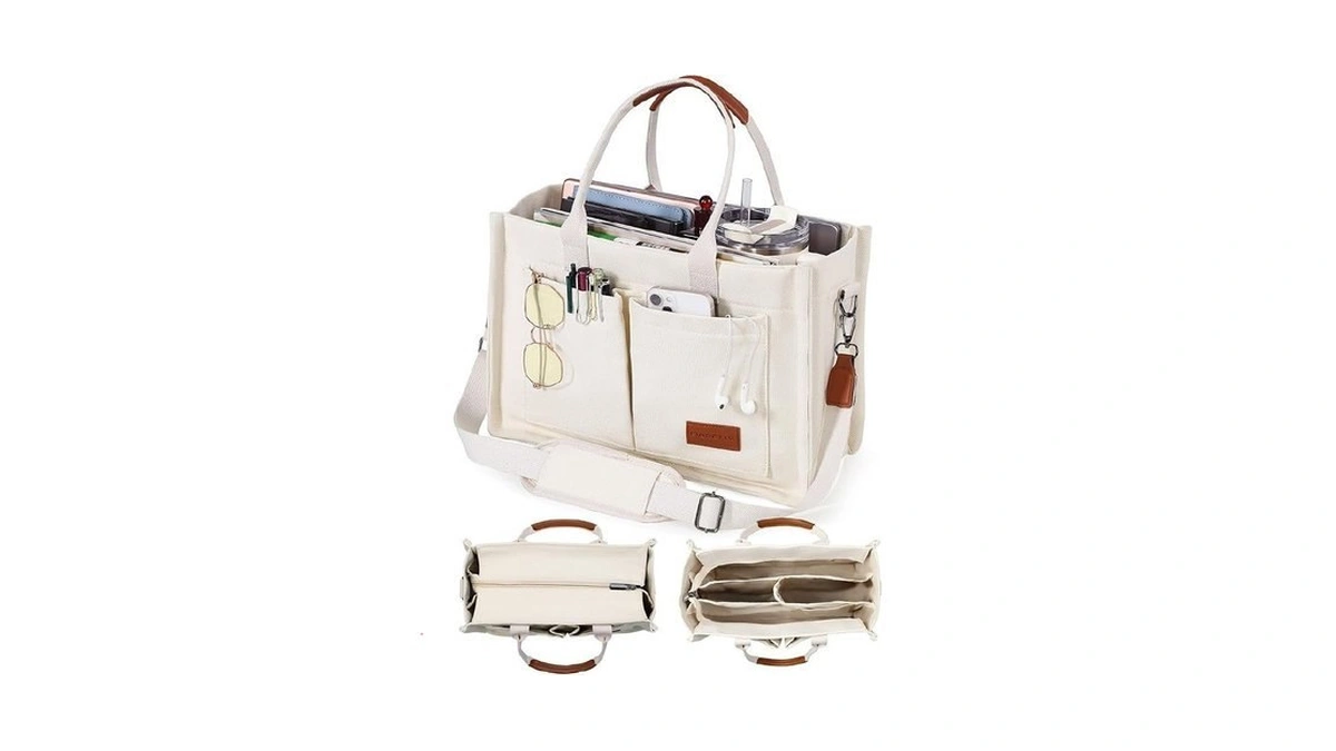 Fioretto Canvas Tote Bag For Women With Zipper Closure &