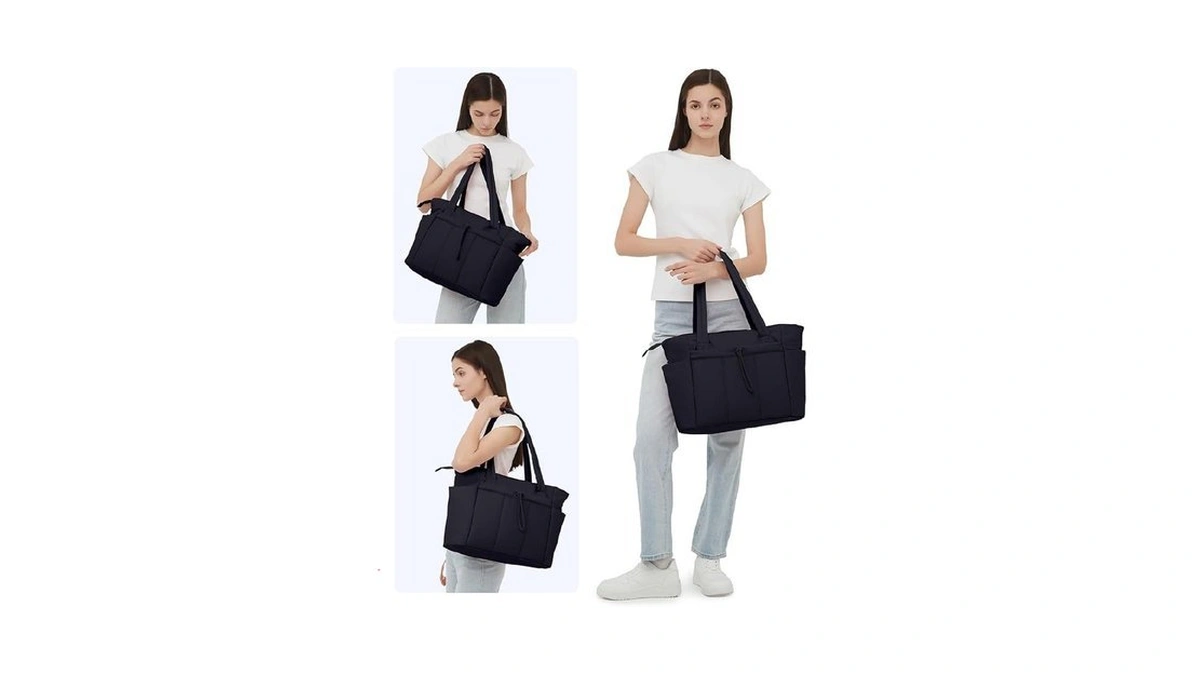Wandering Nature Puffer Tote Bag With Cup Holder & Laptop