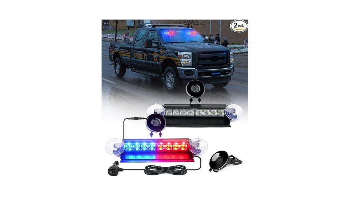 Xprite 2x8" Emergency Dash Strobe Lights, 22 Modes & Stable