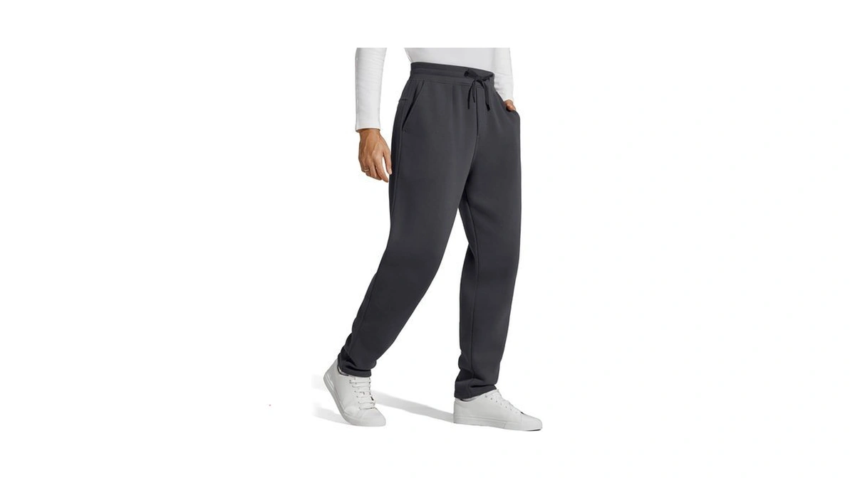 G4free Men Sweatpants Fleece Elastic Drawstring Waistband Lounge Open Bottom