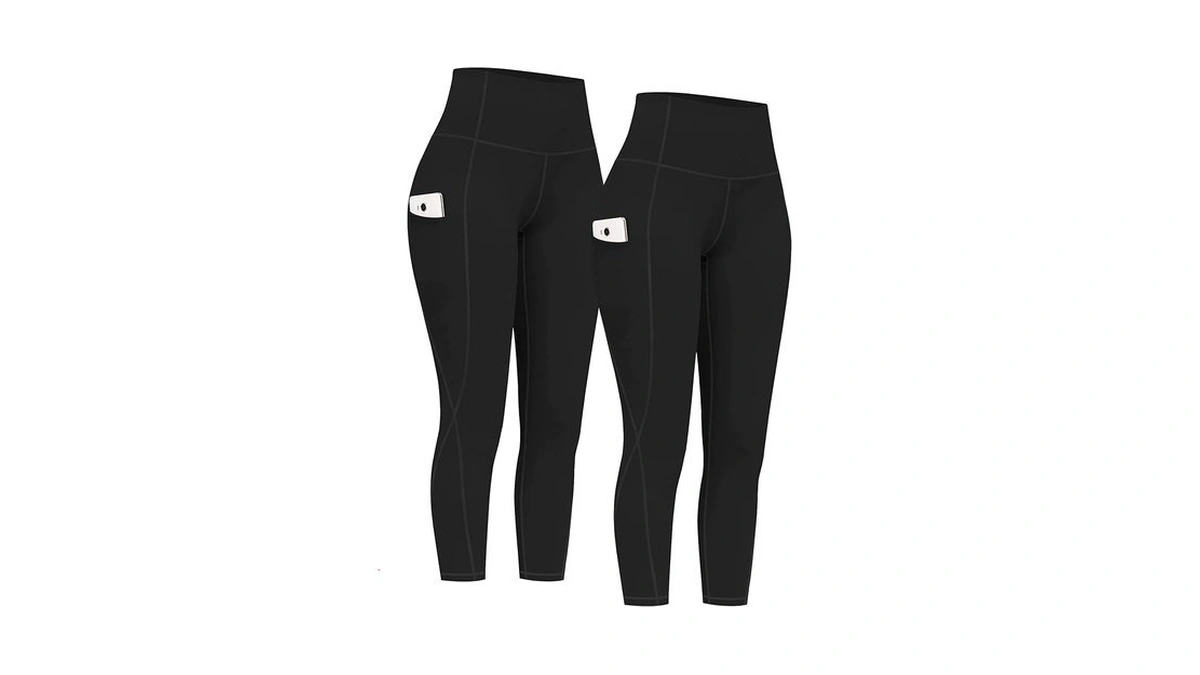 Phisockat 2 Pack High Waist Yoga Pants With Pockets, Tummy
