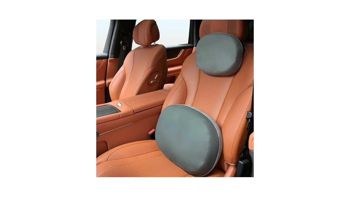 Florich Reversible Car Lumbar Support Pillow And Car Neck Pillow