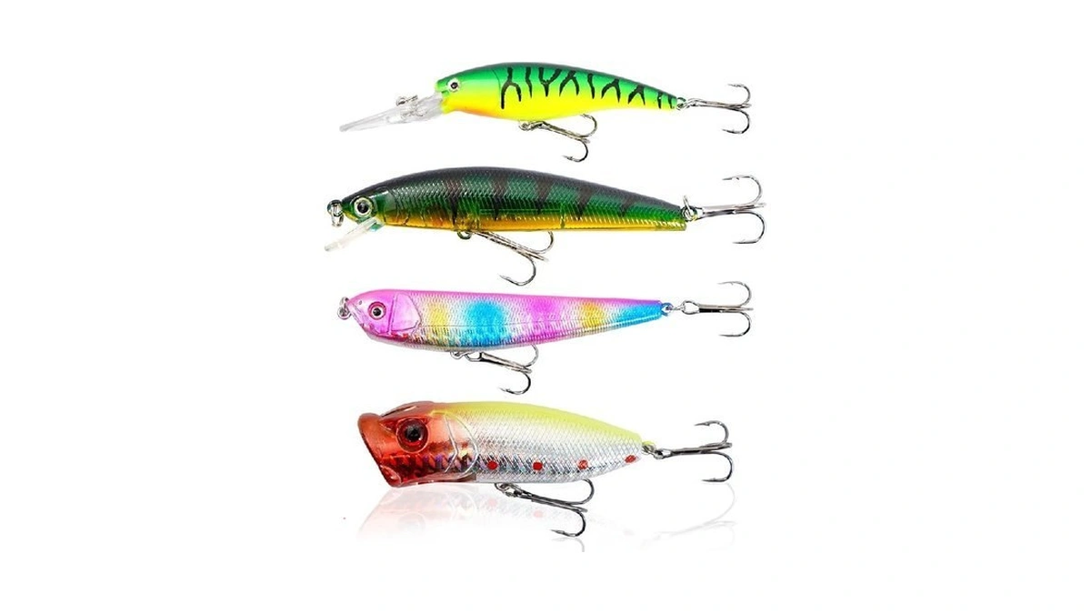 25-in-1 Fishing Lures Kit, Surprise Fishing Bait Set With Poppers,