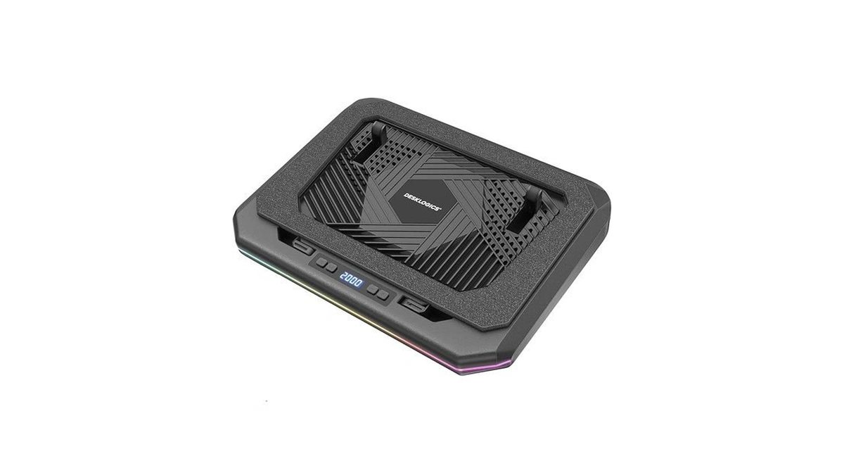 Desklogics Laptop Cooling Pad With 6 Rgb Modes, Quiet 800-2600