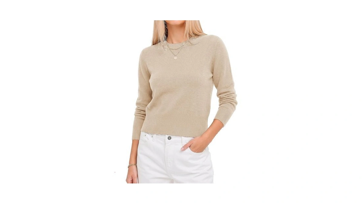 Lagracia Cropped Sweaters For Women Long Sleeve Business Casual Sweater
