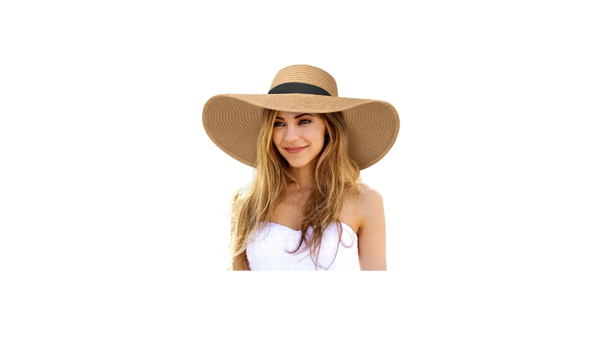 Senker Fashion Sun Hats For Women Oversize Wide Brim Straw