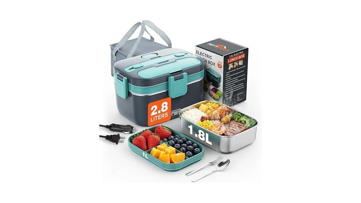 Petydoot 2.8l Electric Heated Lunch Box - 100w Portable Food