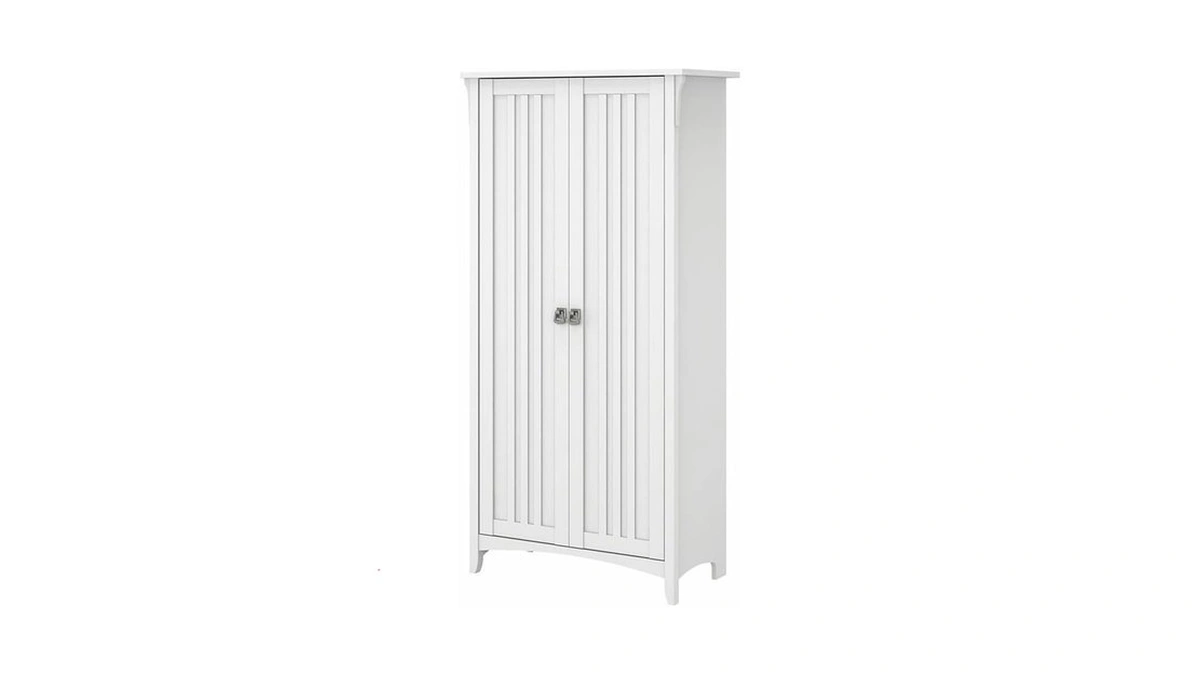 Bush Home Salinas Tall Storage Cabinet With Doors In Shiplap