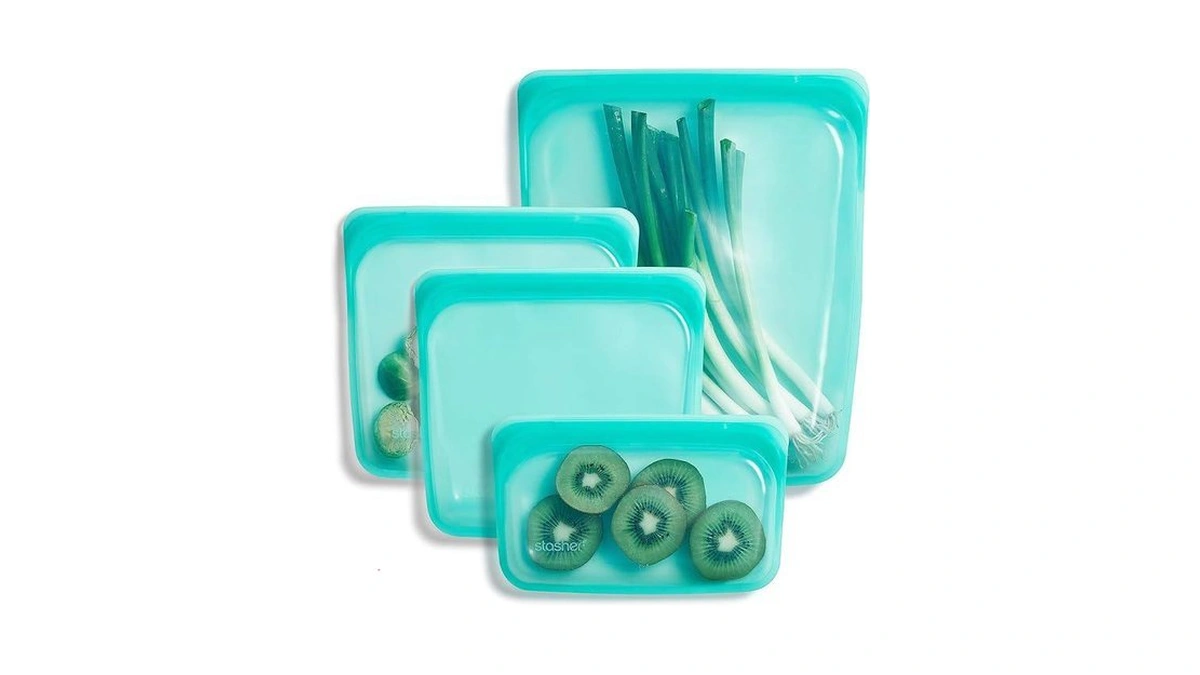 Stasher Silicone Reusable Food Storage Bags, 4-pack, Reusable Freezer Bags,