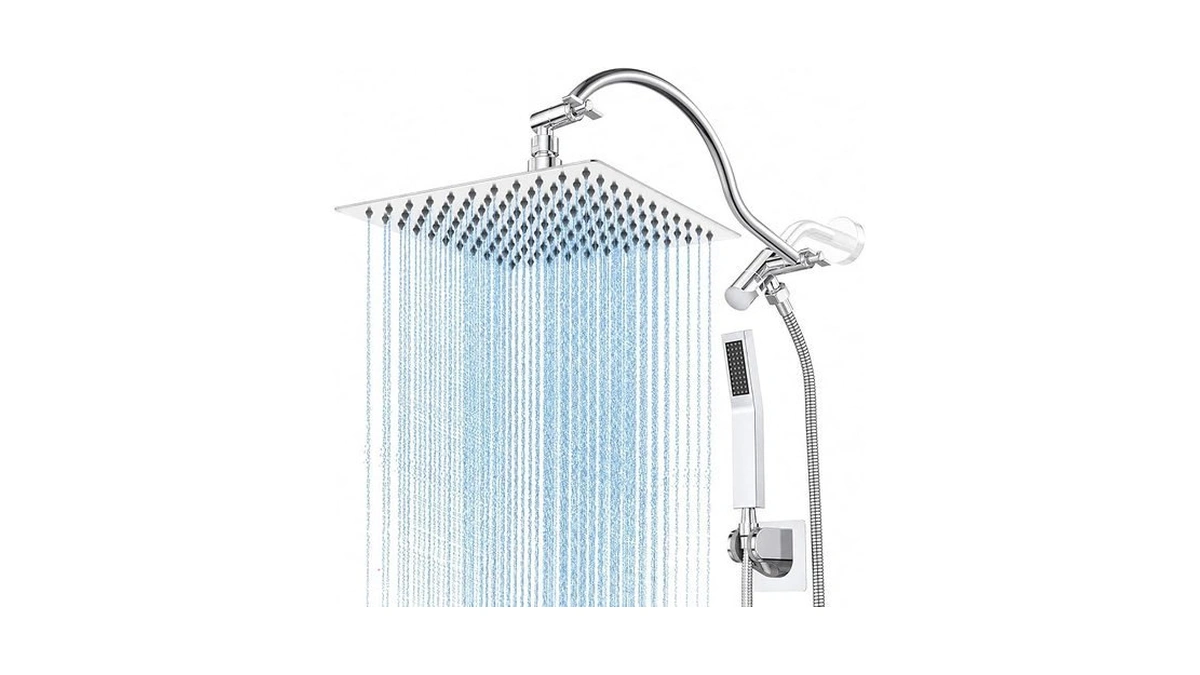 All Metal 10" Rain Showerhead With Handheld Spray Combo, Rainfall
