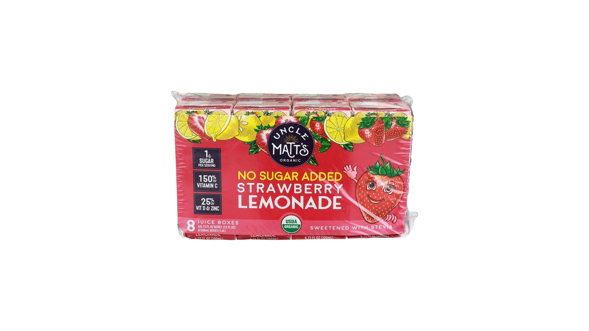 Uncle Matts Strawberry Lemon Organic Juice Box 8pk 54 Fo