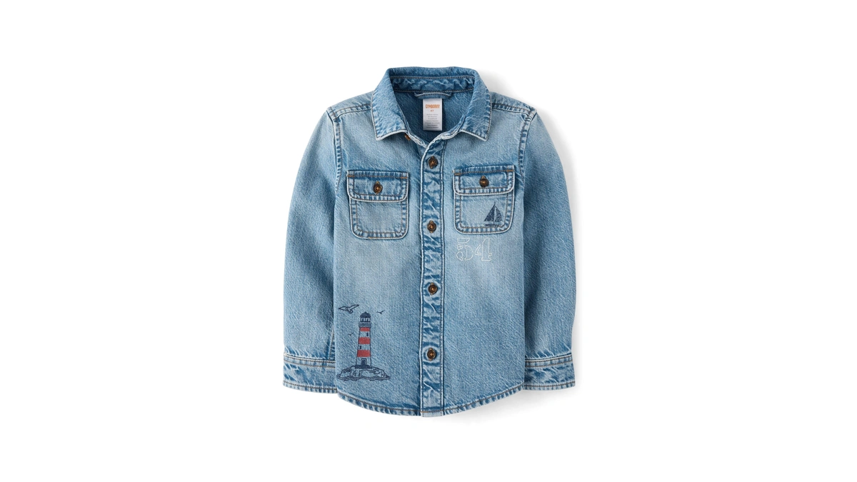 Gymboree,boys,and Toddler Long Sleeve Button Up Shirts,coastal Icons,18 Months,24 Months