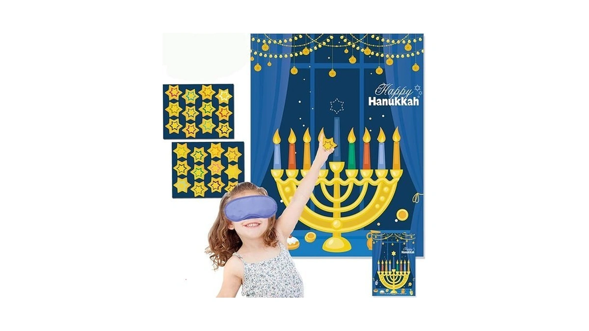 Funnlot Hanukkah Games: Pin The Star On The Menorah &