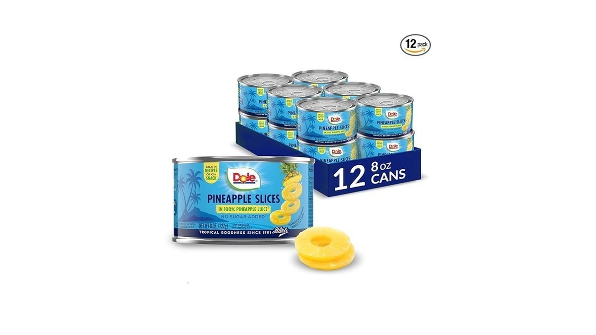 Dole Pineapple Slices In 100% Pineapple Juice With No Sugar