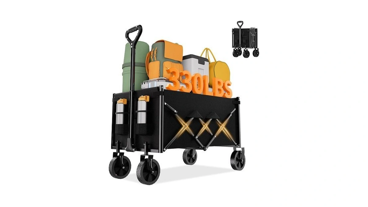 Favoyard Collapsible Wagon Carts Foldable 100l & 330lbs Portable Folding