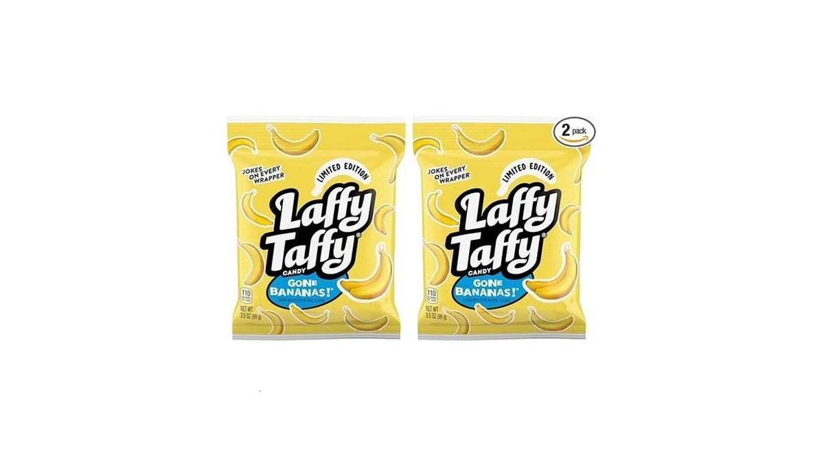 Laffy Taffy Mini Bar Bag,banana,chewy Taffy Candy,3.5 Oz,(pack Of 2)