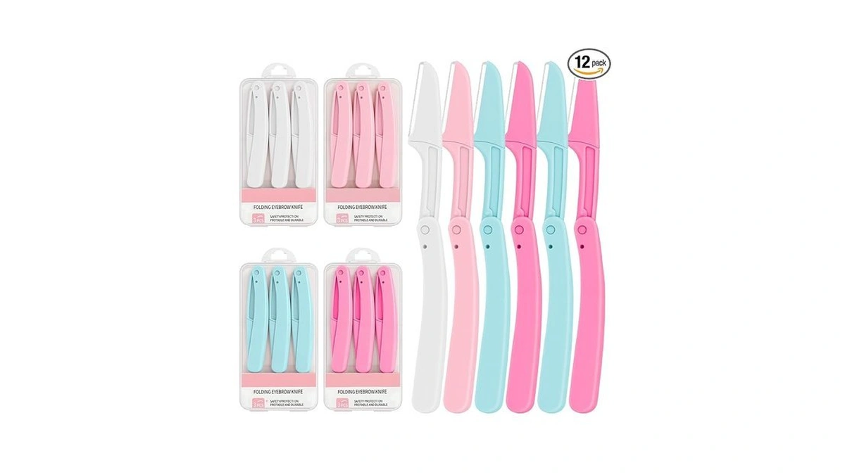 Dermaplane Razor For Women Face Shaver 12 Pack Portable Foldable