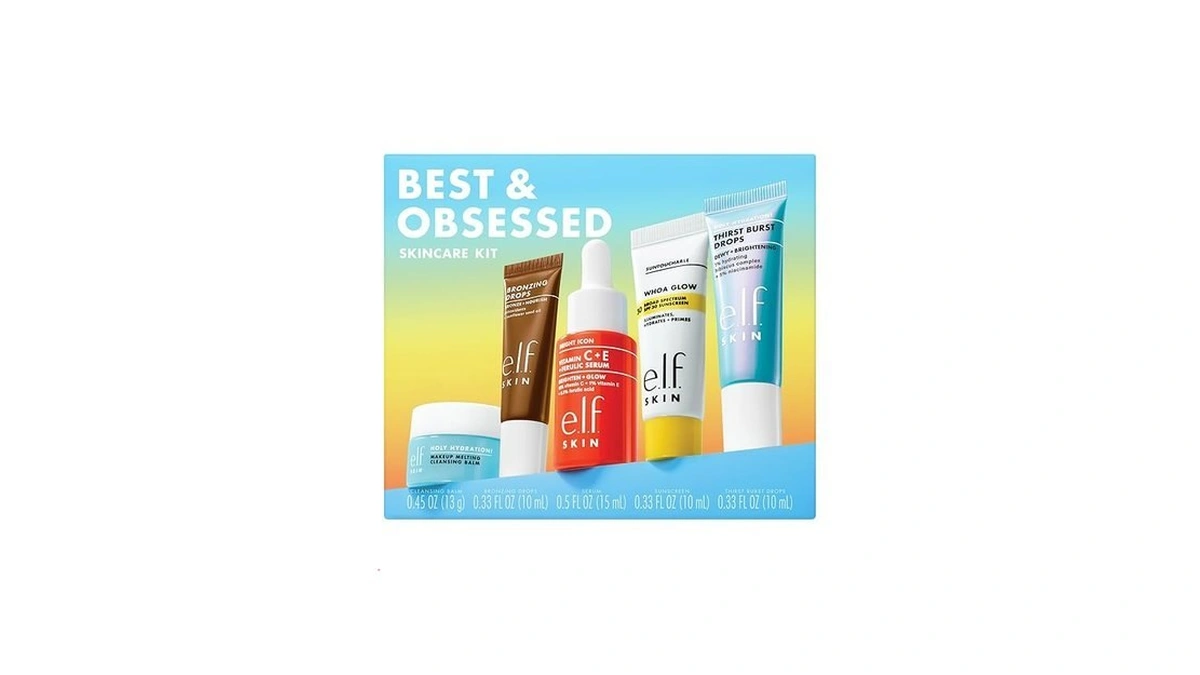 E.l.f. Skin Best & Obsessed Skincare Kit, Travel-size Makeup Remover,
