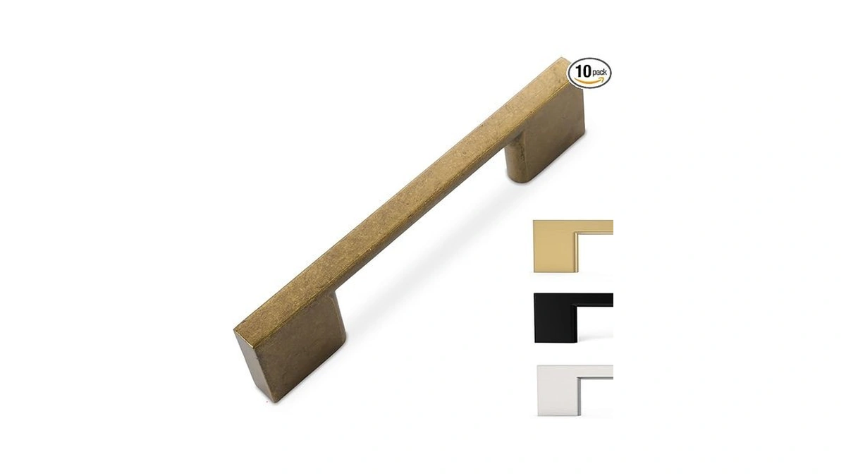 Giyuro 10 Pack 3 Inch(76mm) Cabinet Pulls Antique Brass Kitchen