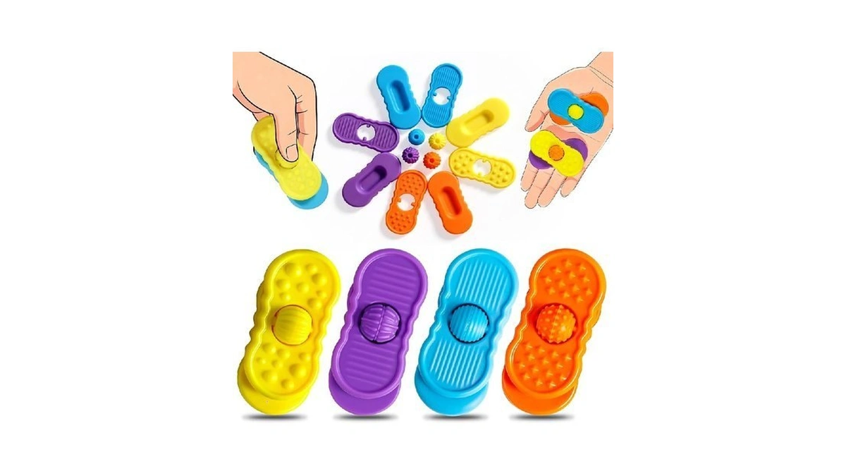Sensory Slider Fidget Stones Set Rolling Beads, 8 Pcs 4