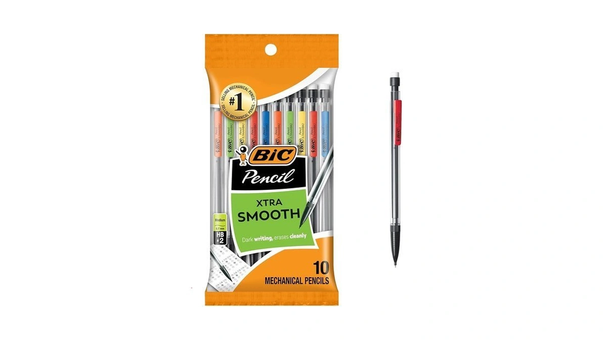Bic Xtra-smooth Mechanical Pencils With Erasers, Medium Point (0.7mm), 10-count