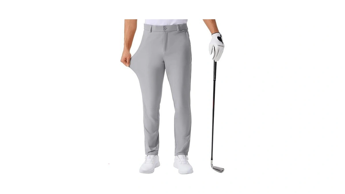 Qpngrp Men's Golf Pants 30"/32"/34" Inseam Lightweight Stretch Work Dress